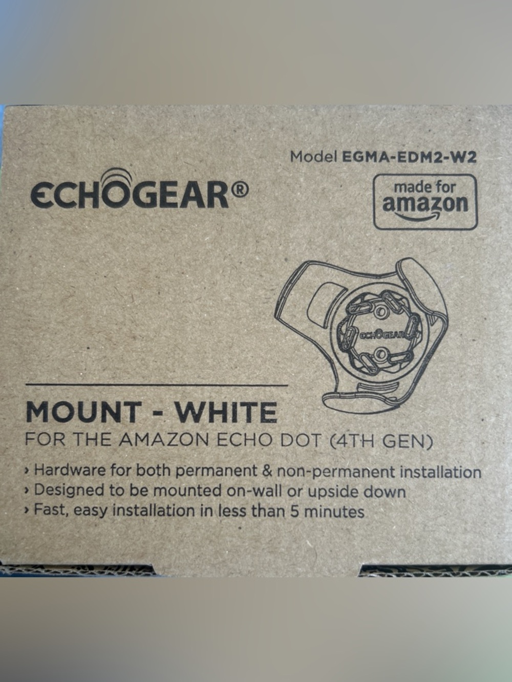 EchoGear Echo Dot 4th Gen Wall Mount White EGMA-EDM2-W2 NIB
